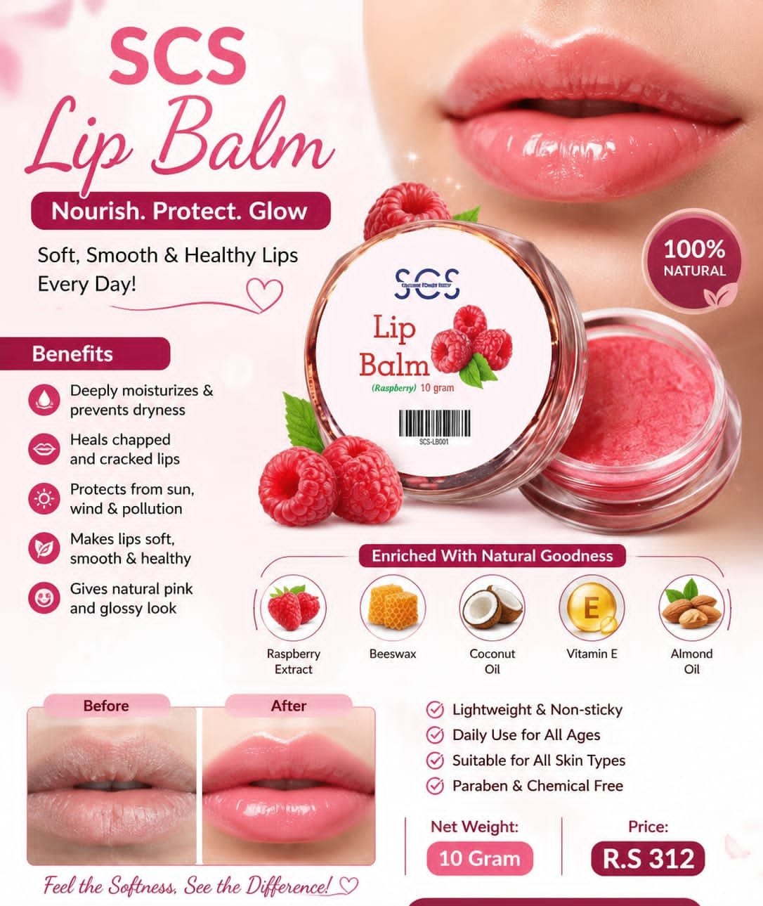 SCS lip bam and lip scrub(lip care combo).